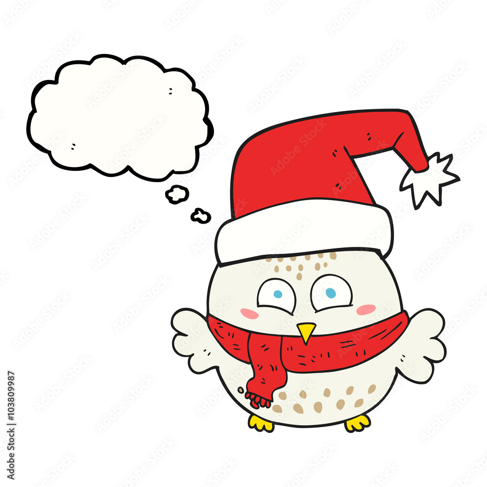 thought bubble cartoon cute christmas owl thought bubble cartoon cute christmas owl