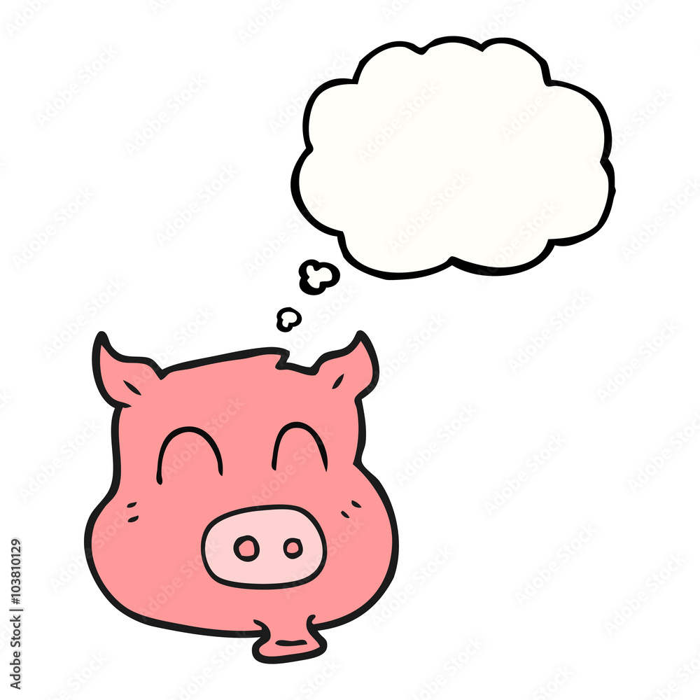thought bubble cartoon pig