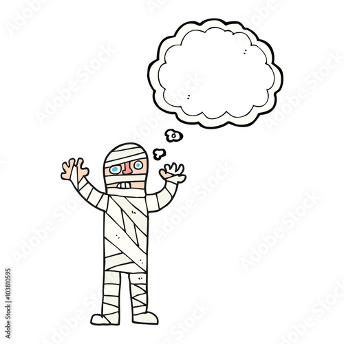 thought bubble cartoon bandaged mummy