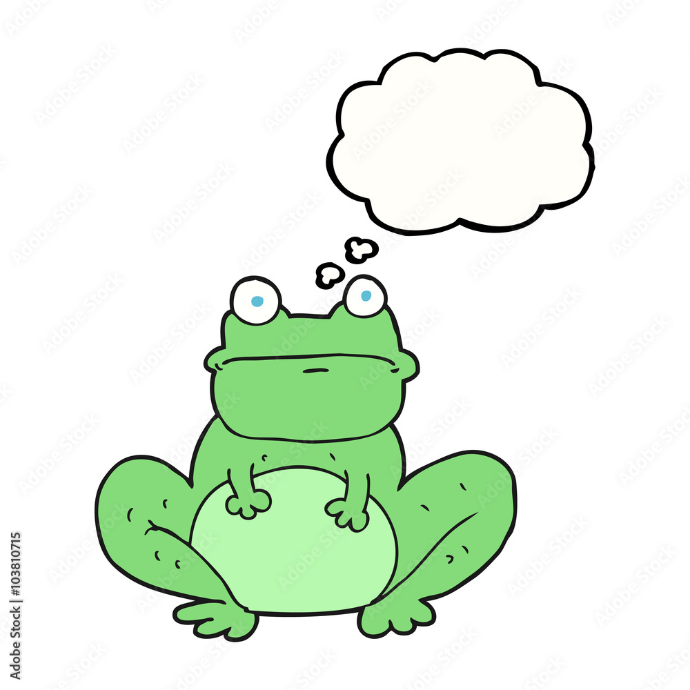 Obraz premium thought bubble cartoon frog