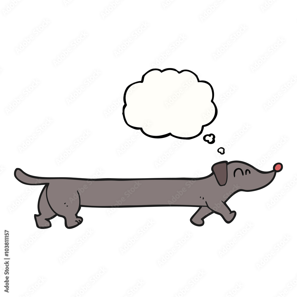 Fototapeta premium thought bubble cartoon dachshund
