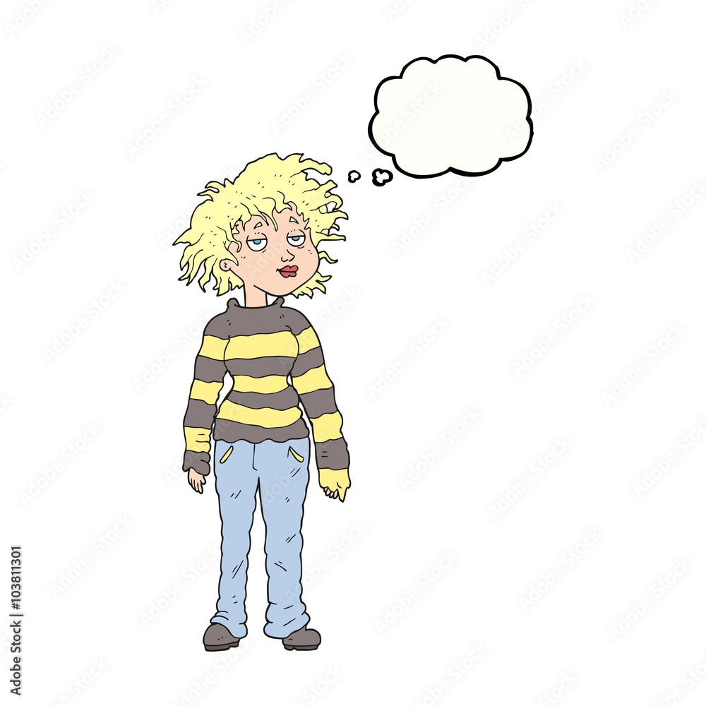 thought bubble cartoon chilled out girl thought bubble cartoon chilled out girl