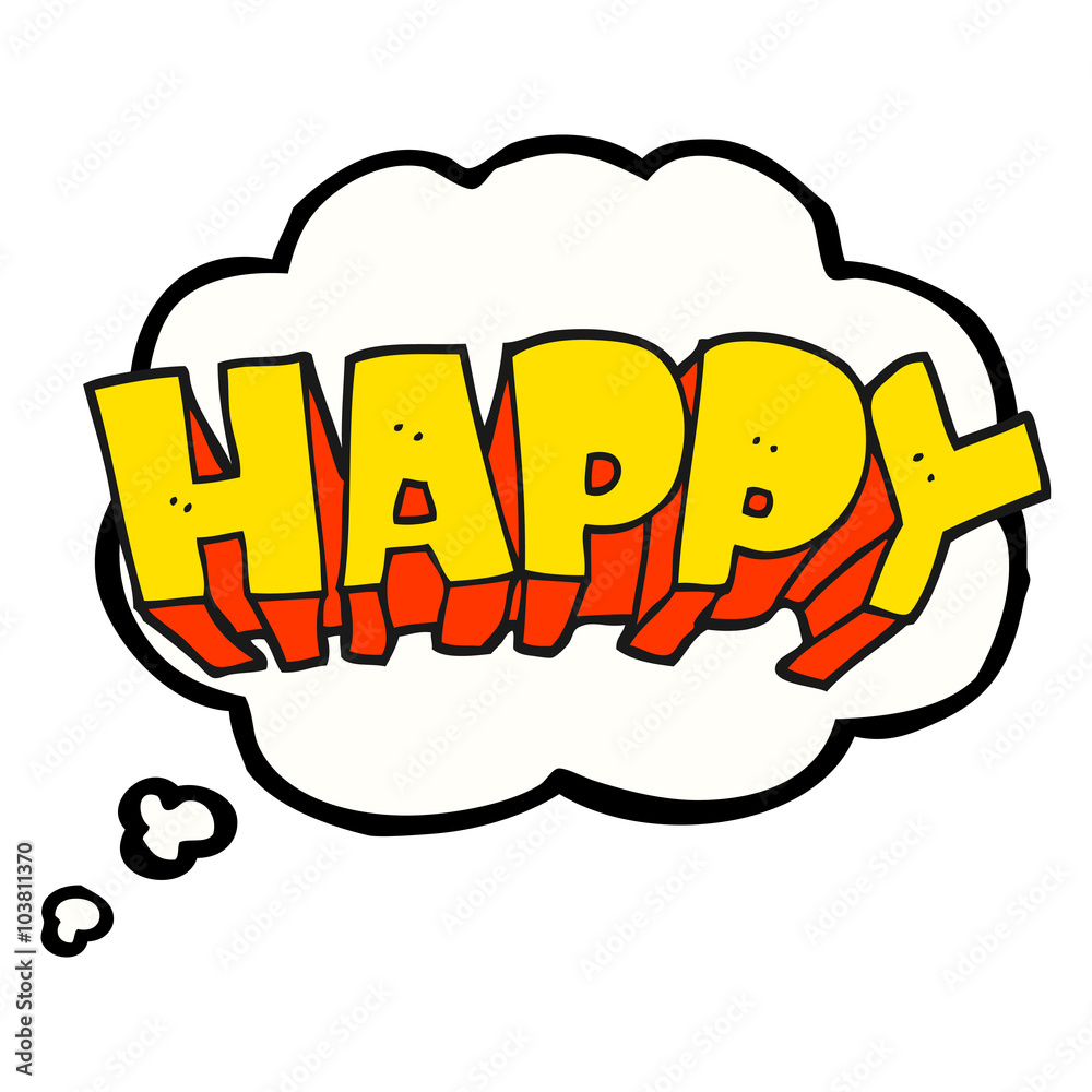 thought bubble cartoon word happy thought bubble cartoon word happy