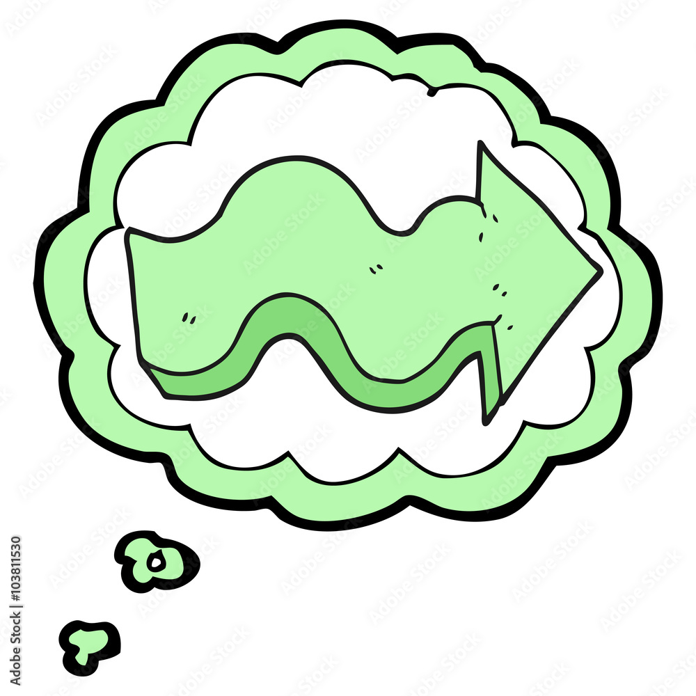 thought bubble cartoon arrow