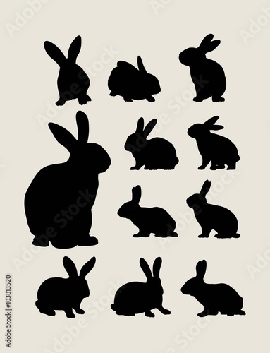 Rabbit Silhouettes, art vector design