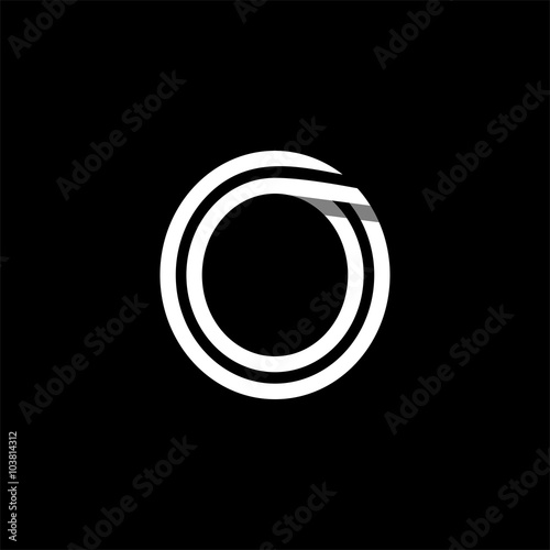 Capital letter O. Overlapping with shadows logo, monogram trendy design. 