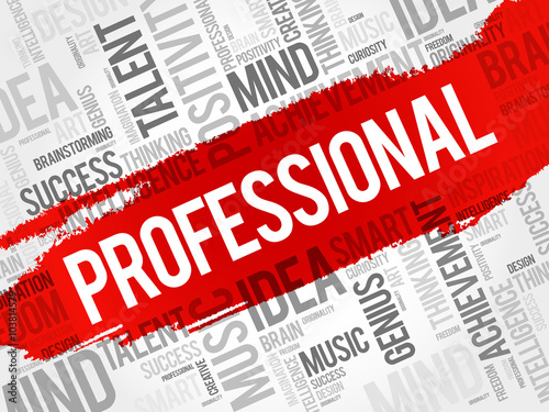 Professional word cloud, business concept