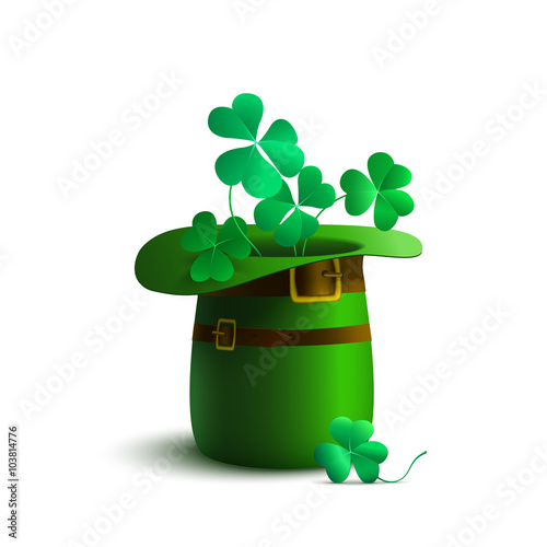 Vector illustration of a leprechaun hat on a white background.