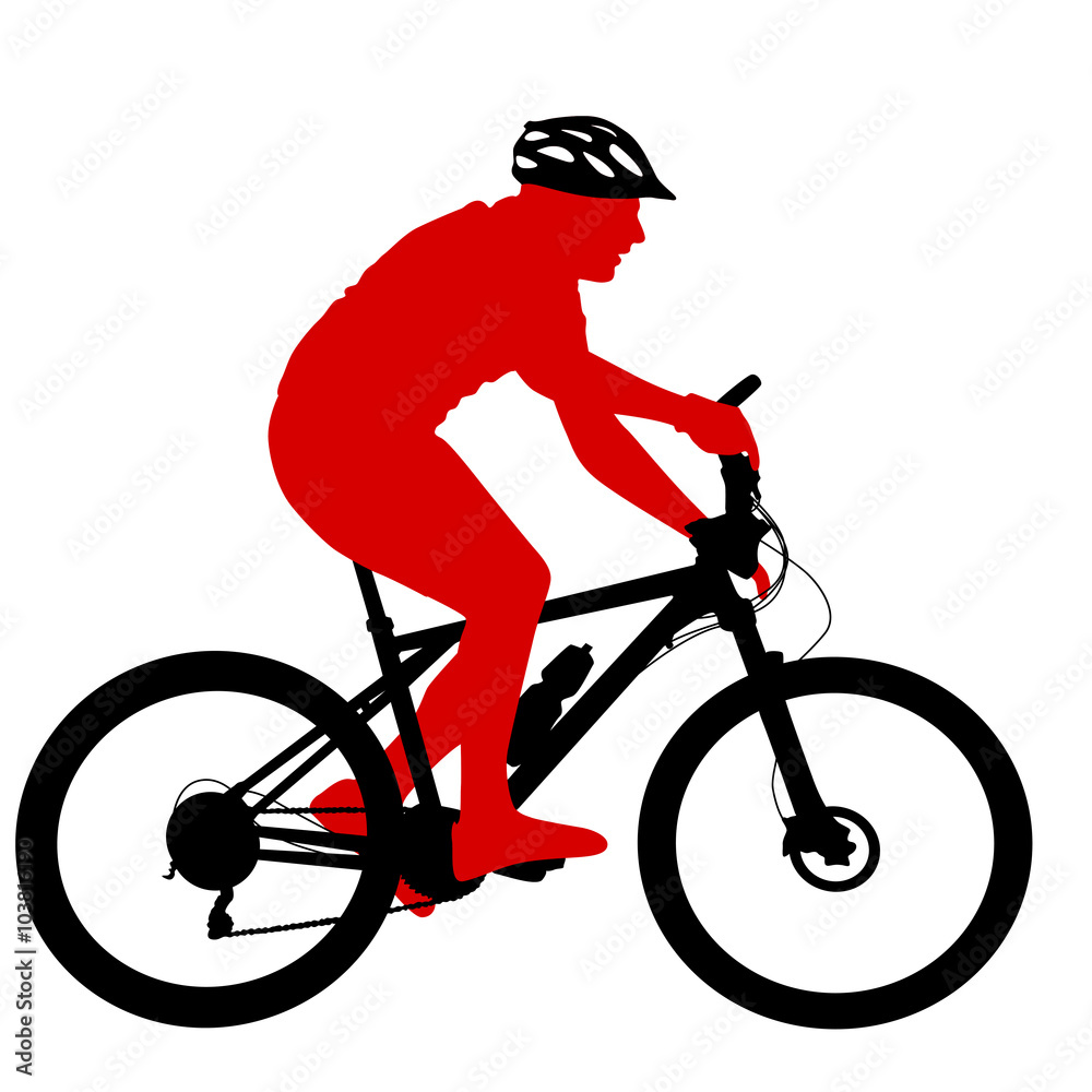 Naklejka premium Silhouette of a cyclist male. vector illustration