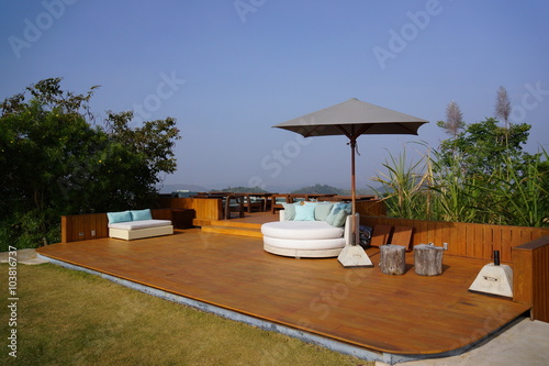 terrace in the garden