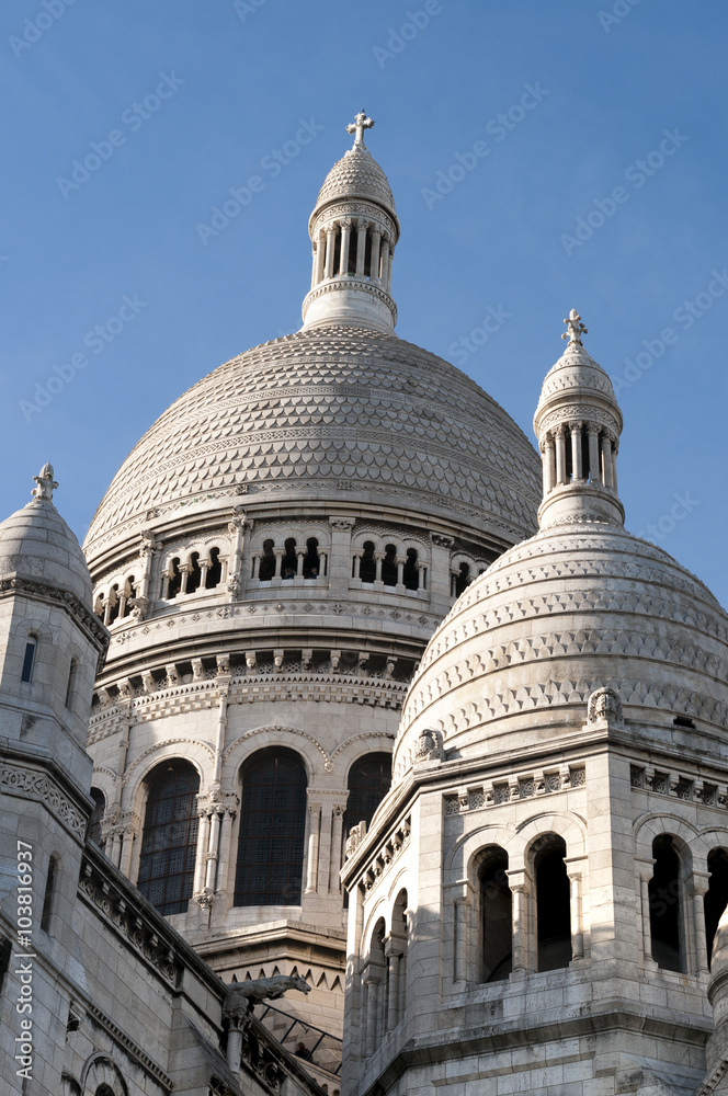 architectural detail of the Basilica of the Sacred Heart. Paris