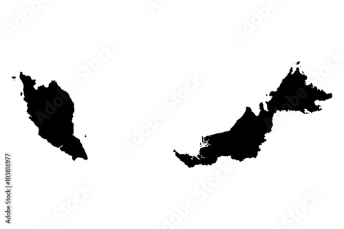 Malaysia map on white background vector