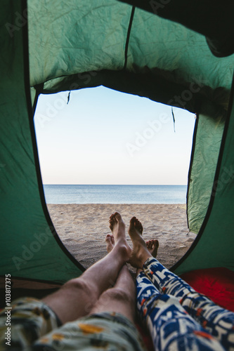 tent with a view of the sea