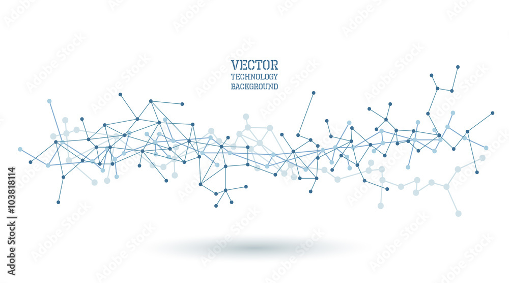 Fotografi Network abstract polygonal background