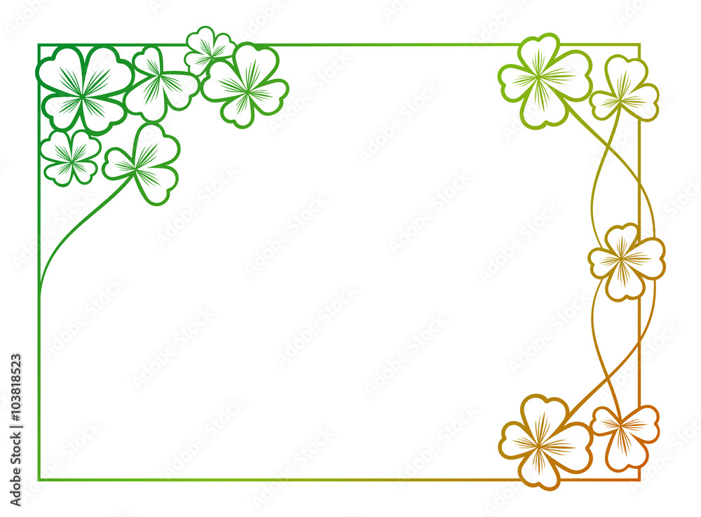 Floral frame with gradient fill. Raster clip art outline drawing. Floral frame with gradient fill. Raster clip art outline drawing.