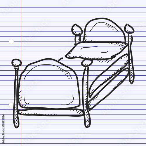 Simple doodle of a bed