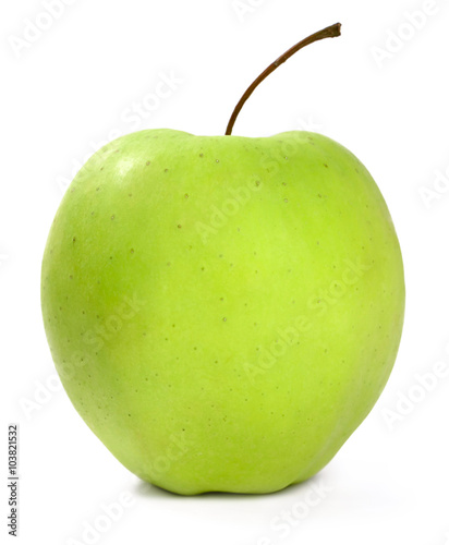 Fresh green apple, isolated on white background. Granny Smith Apple.