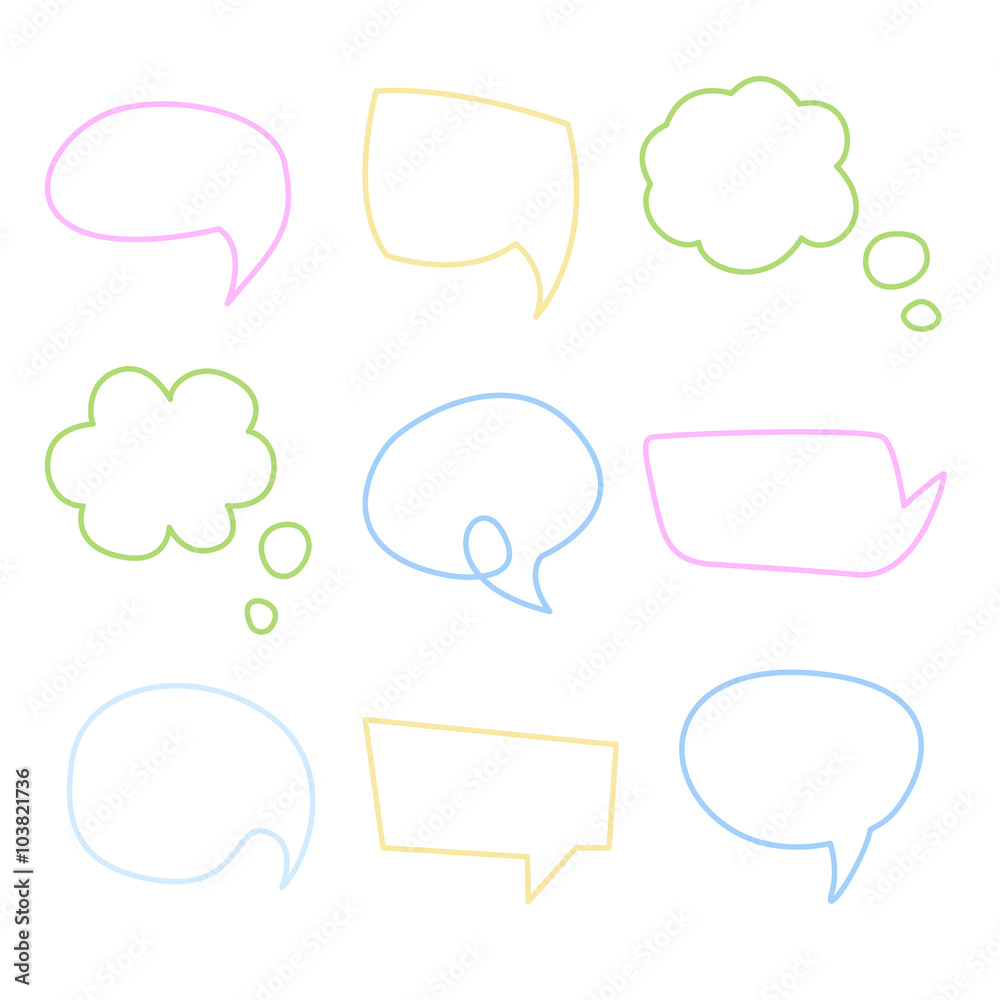Speech Bubble. Handdrawn Vector Set Speech Bubble. Handdrawn Vector Set