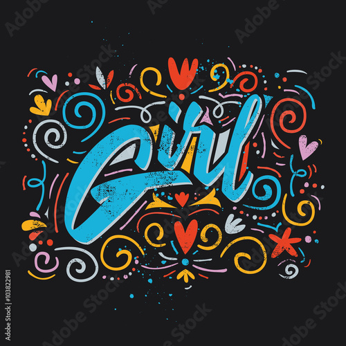 Vector illustration. Abstract composition.  Hand lettering. Handmade. Abstract illustration.