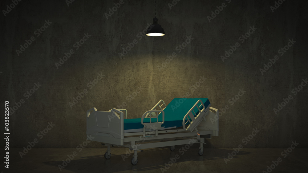 hospital bed in a room hospital bed in a room