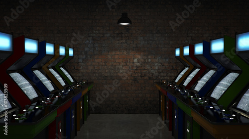 Fotografiet vintage arcade game machine