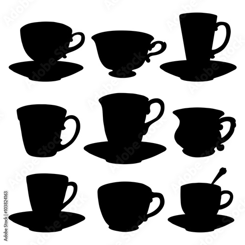 Icons set cup isolated