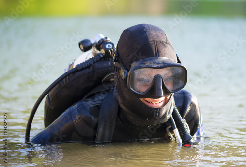diver woman in the water