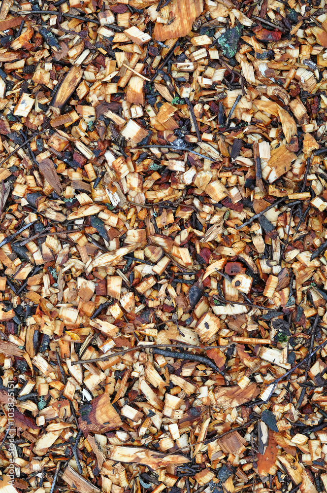Seamless tiling wood chips background