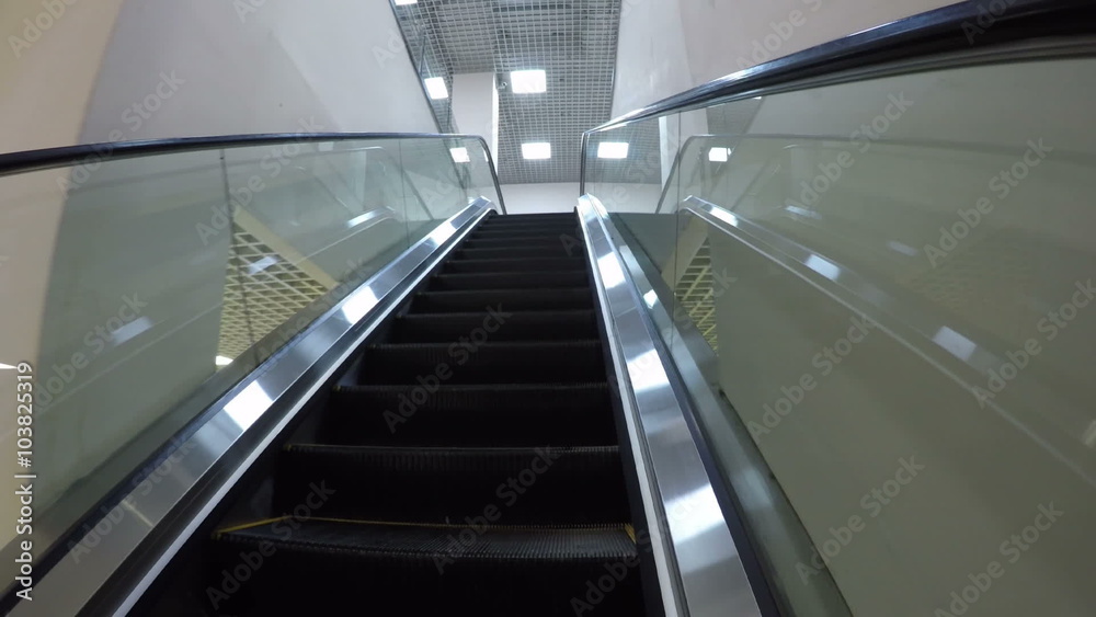 Escalator in shopping mall timelapse Escalator in shopping mall timelapse