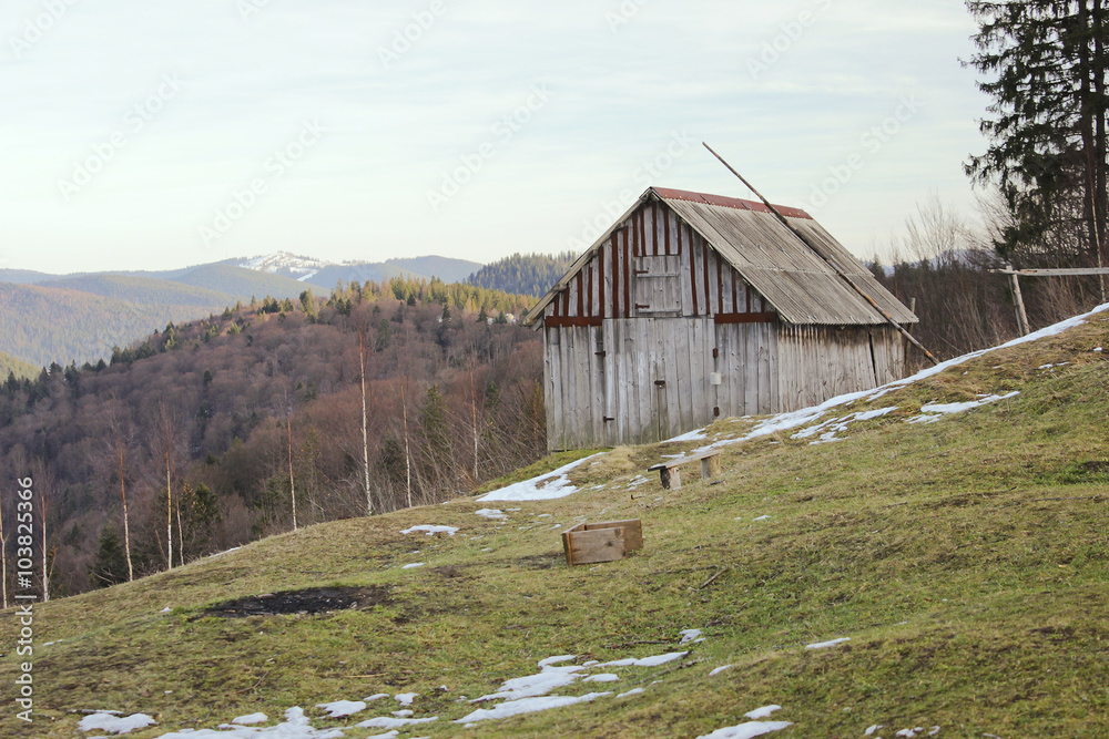 Rustic old wooden barn