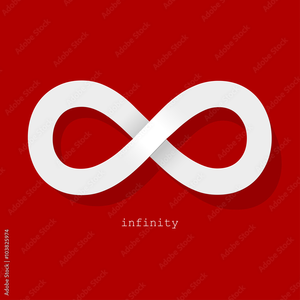 Infinity symbol on a red background. Stock-vektor | Adobe Stock