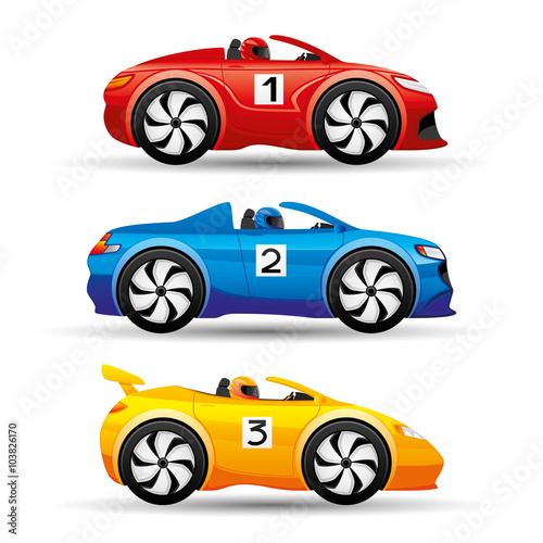 Racing cars.