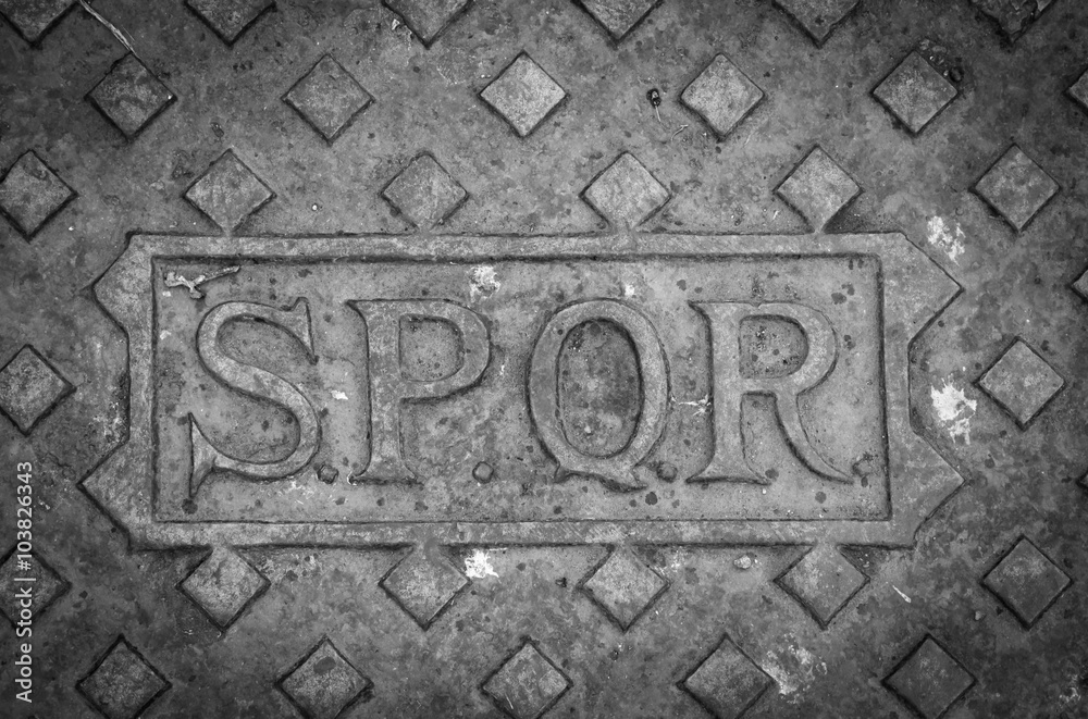 manhole cover in Rome manhole cover in Rome