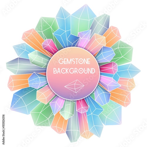 Round frame with crystal splash