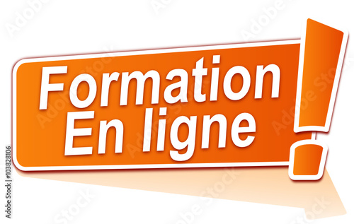 formation en ligne sur étiquette orange