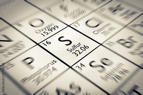 Focus on Sulfur Chemical Element from the Mendeleev periodic table