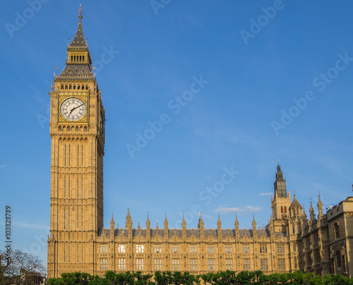 Big Ben Clock Tower and Houses of Parliament, Westminster, London