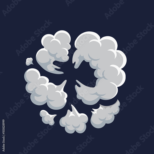 Smoke dust explosion cartoon frame