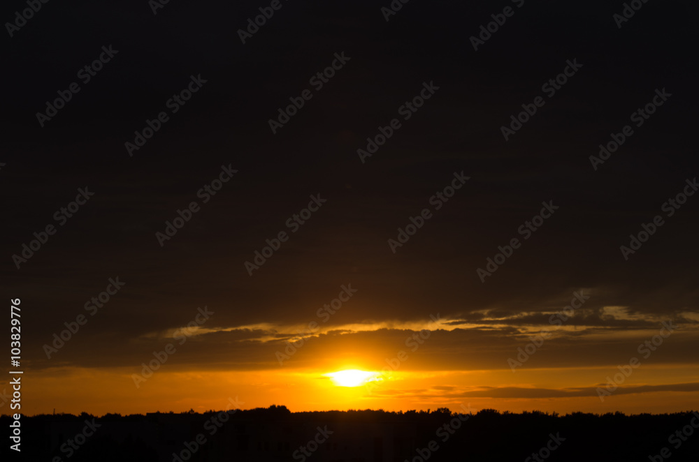Scenic orange sunset sky background Scenic orange sunset sky background