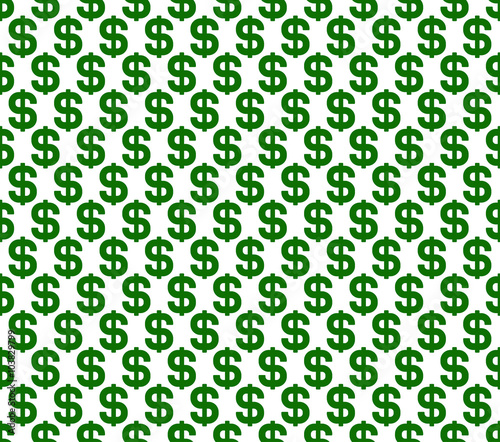 Dollar Seamless Pattern Background. Vector