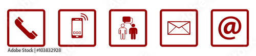Kontakt - Icon-Set (in Rot)