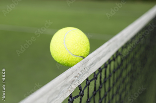 Tennis ball touching net  © Kaspars Grinvalds