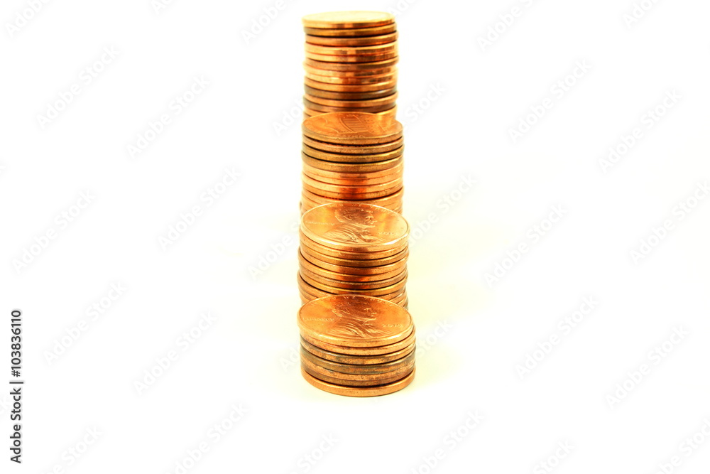 money or coin graph or money growing or saving concept on white background money or coin graph or money growing or saving concept on white background