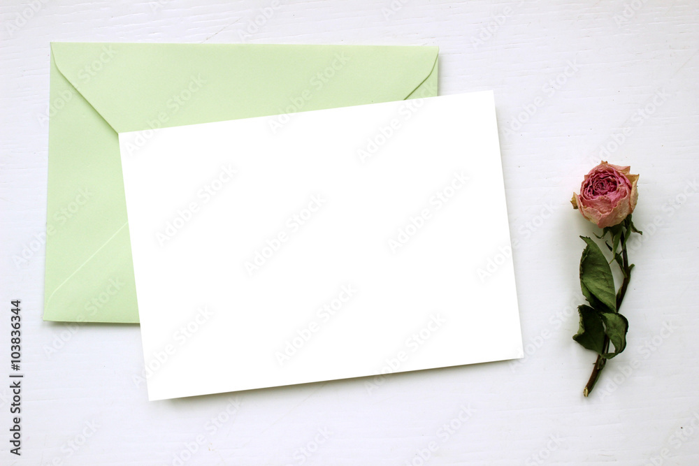 Mockup for presentations with dry roses Mockup for presentations with dry roses