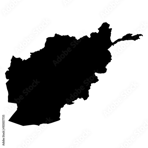 Afghanistan map on white background vector photo