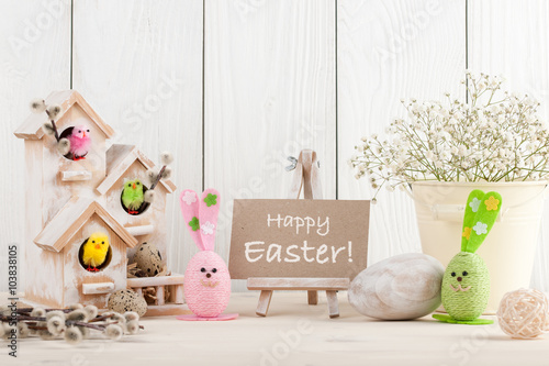 Easter decoration with greeting message