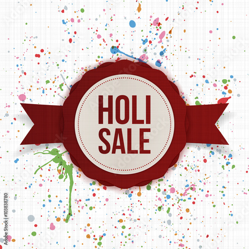 Holi Sale circle paper Banner with Ribbon