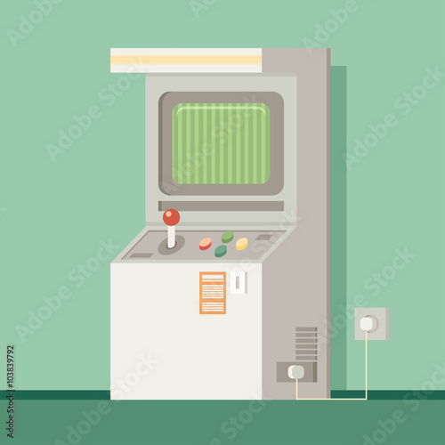 Retro arcade machine. Flat style vector illustration.