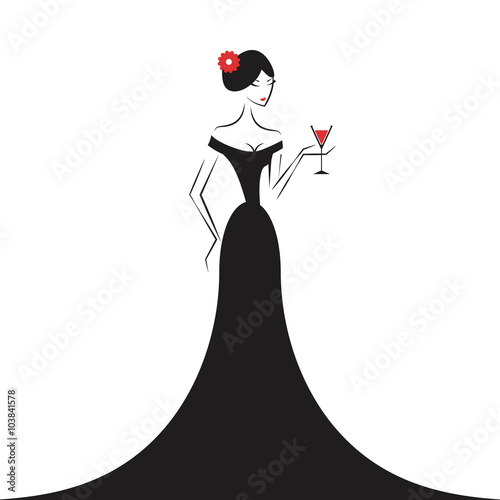 woman in the ball gown silhouette