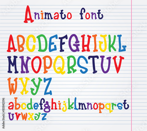 Vector colorful alphabet set